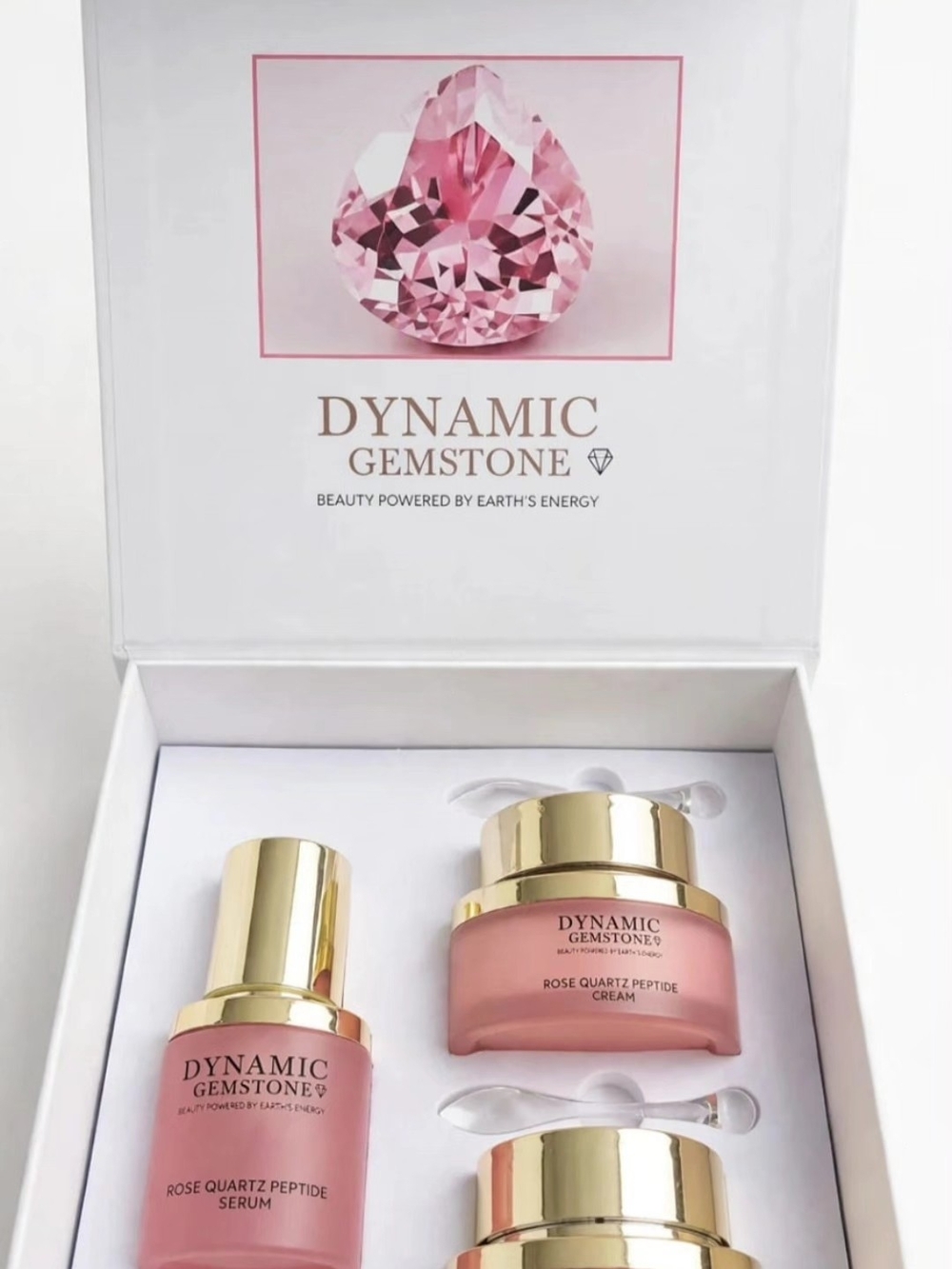 Rose Quartz Peptide Skincare Set - Pink